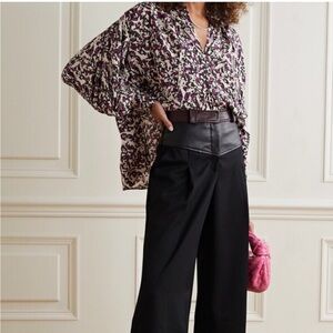 💜Isabel Marant- Silk Cade blouse - blk and pink - size 2 (34)